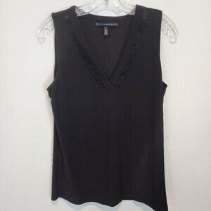 WHBM V-Neck Top with Lace Inset, Size S, Like New
